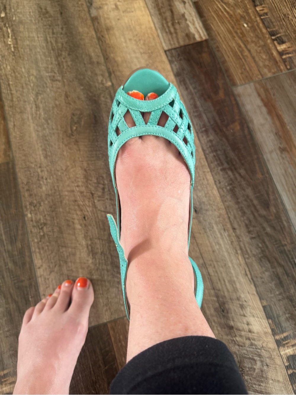 Women’s Miz Mooz size 8 Teal Wedge Sandals - Picture 9 of 10